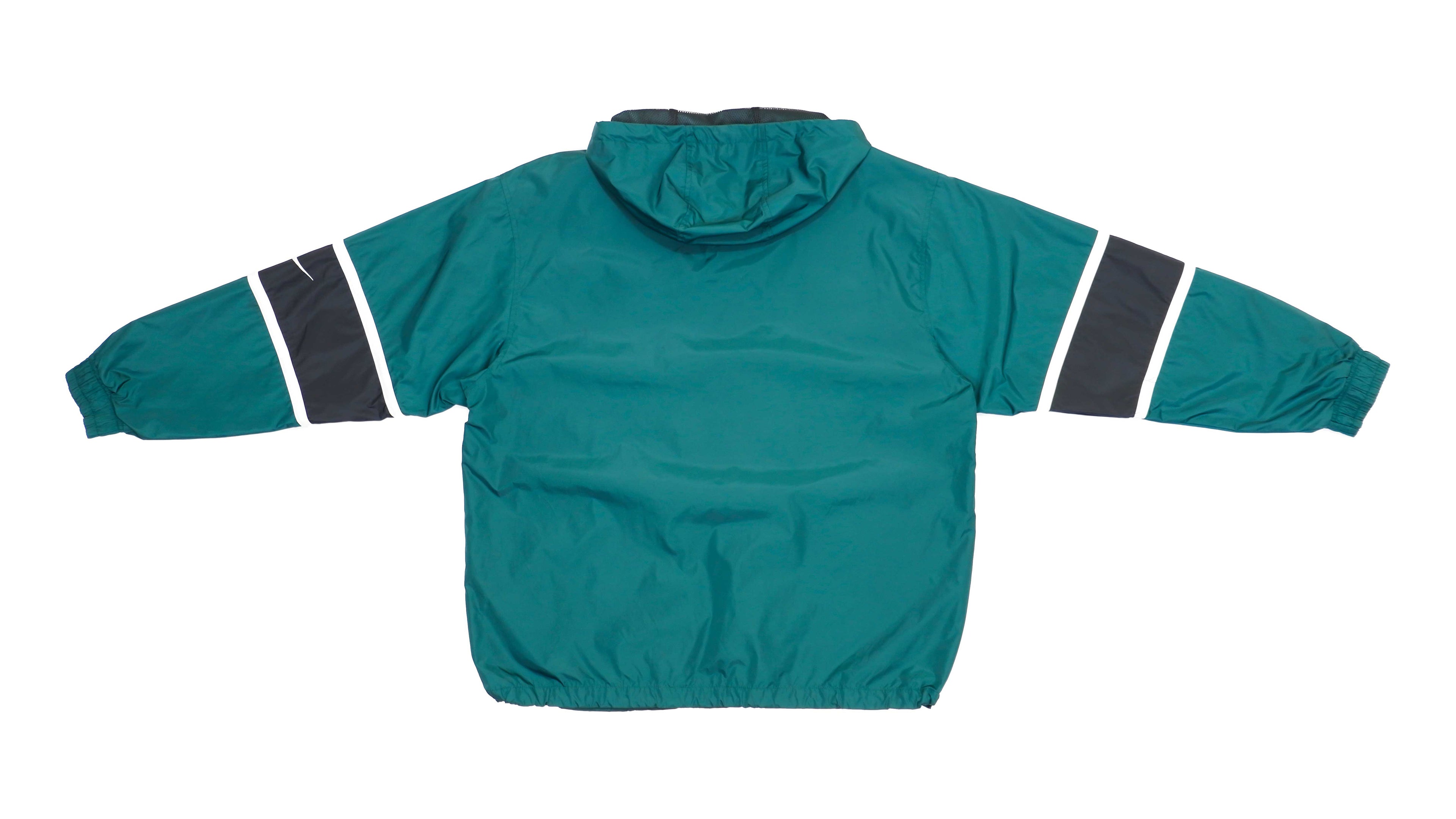 Nike - Green and Black 1/4 Zip Pullover 1990s X-Large