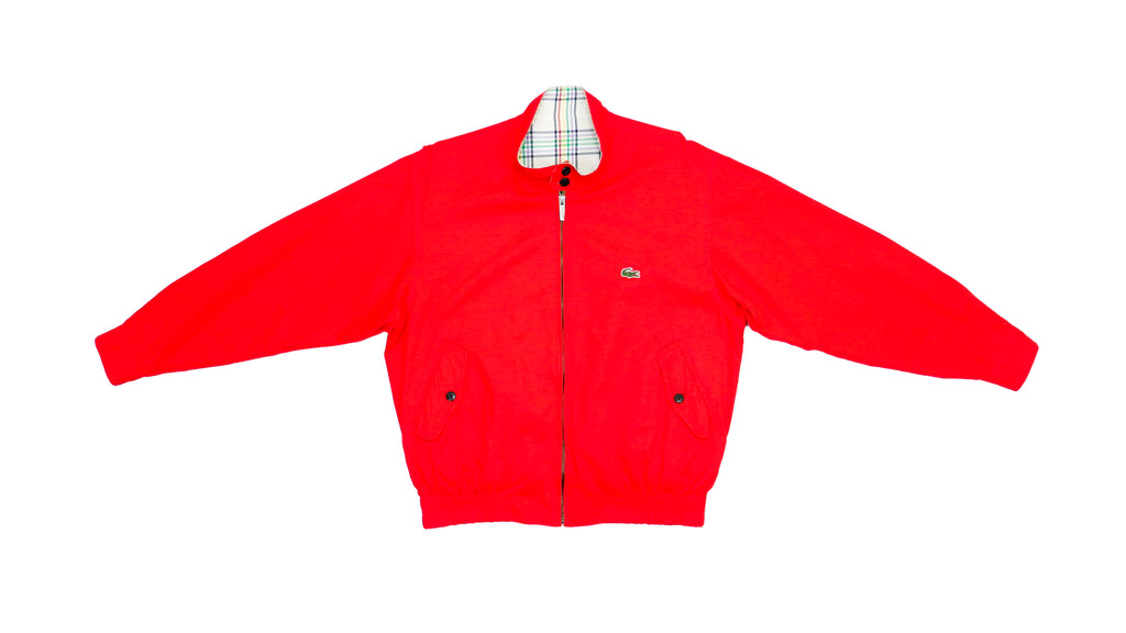 Lacoste - Red & Plaid Reversible Harrington Jacket 1990s Large Vintage Retro