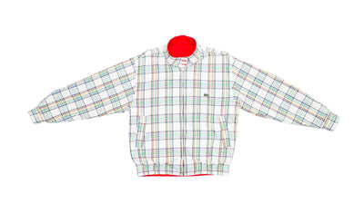 Lacoste - Red & Plaid Reversible Harrington Jacket 1990s Large
