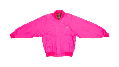 Lacoste - Pink & Plaid Reversible Bomber Jacket 1990s Large