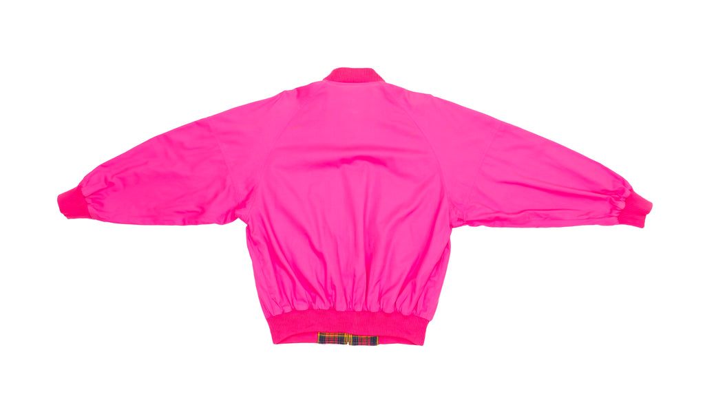 Lacoste - Pink & Plaid Reversible Bomber Jacket 1990s Large Vintage Retro