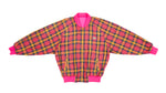 Lacoste - Pink & Plaid Reversible Bomber Jacket 1990s Large Vintage Retro