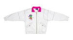 Le Coq Sportif - White with Pink Patterned Windbreaker 1990s Large