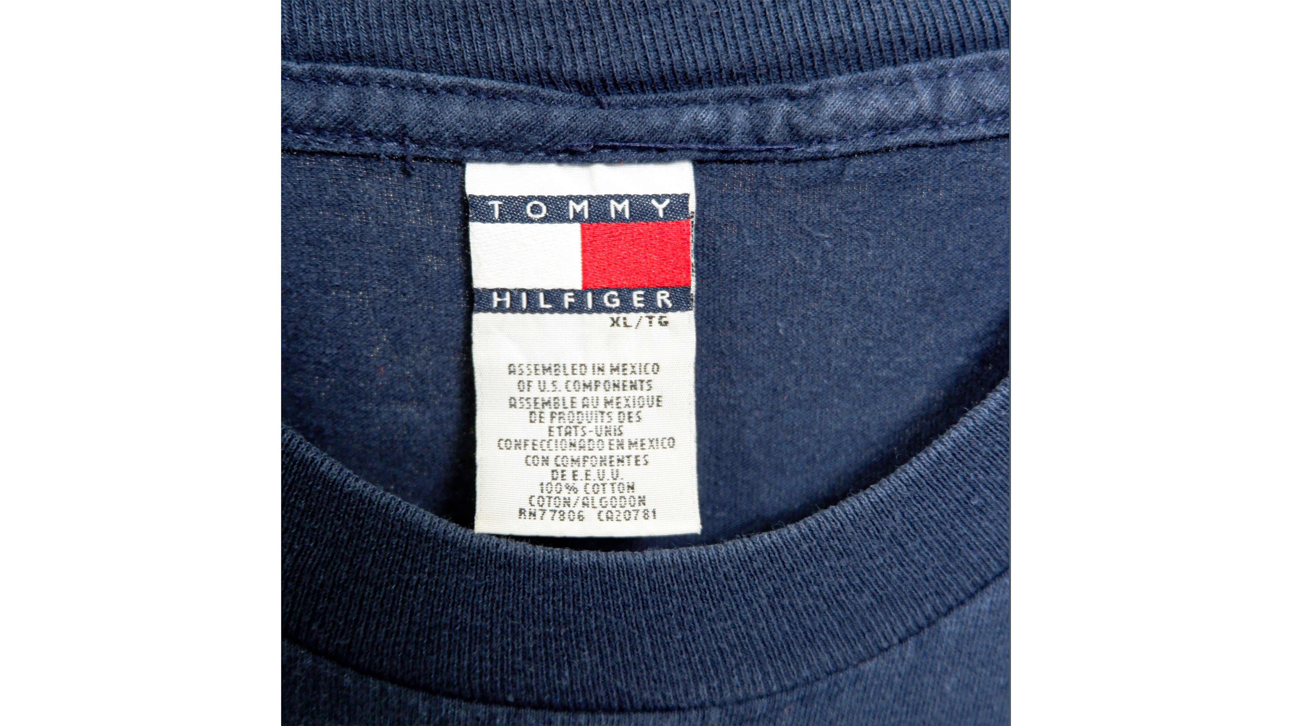 Vintage Tommy Hilfiger Hockey Jersey Big Logo Spell Out Oversized Shirt Sz  Small