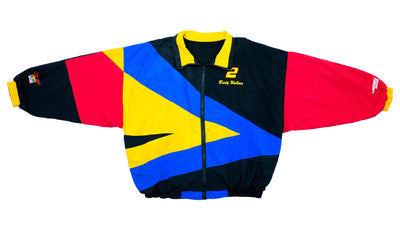 NASCAR - Black, Red and Blue Colorblock Rusty Wallace Jacket 1990s XX-Large
