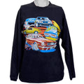 Vintage - Black Cars Printed Long Sleeved Shirt 1990s Medium Vintage Retro