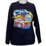 Vintage - Black Cars Printed Long Sleeved Shirt 1990s Medium Vintage Retro