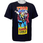 Marvel - Black The Mighty Thor Printed T-Shirt Medium Vintage Retro