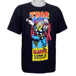 Marvel - Black The Mighty Thor Printed T-Shirt Medium Vintage Retro
