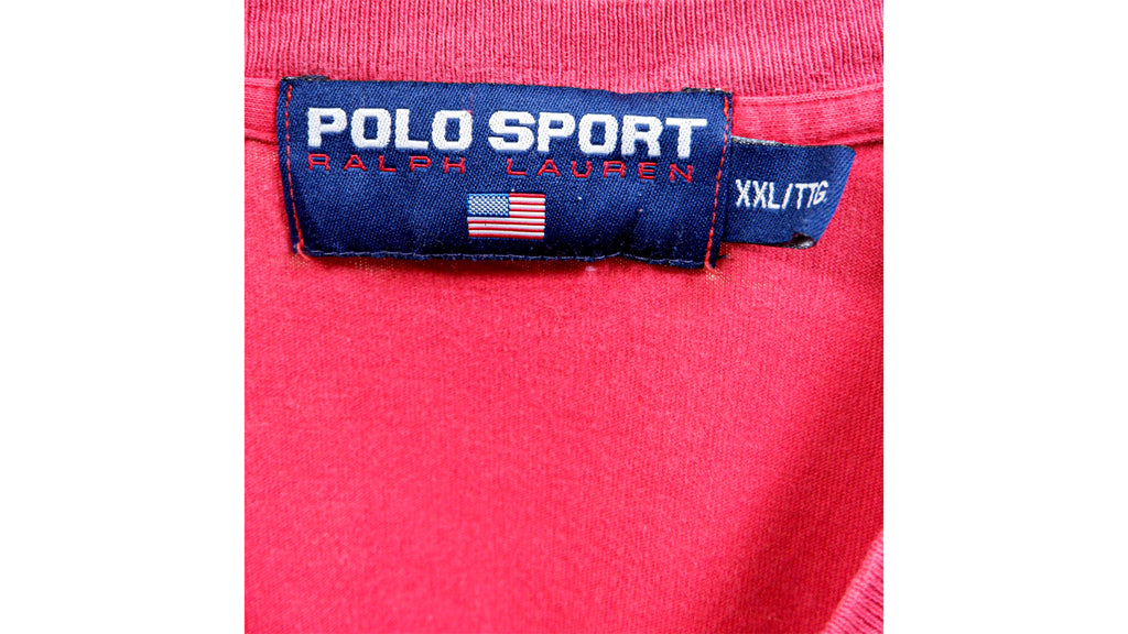 Ralph Lauren (Polo) - Red Spell-Out T-Shirt 1990s X-Large Vintage Retro