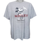 Disney - Grey Mickey Mouse Spell-Out T-Shirt 1990s Large Vintage Retro