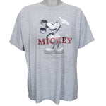 Disney - Grey Mickey Mouse Spell-Out T-Shirt 1990s Large Vintage Retro