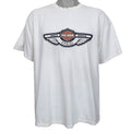 Harley Davidson - White 100 Years of Great Motorcycles  T-Shirt 1990s Large Vintage Retro