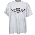 Harley Davidson - White 100 Years of Great Motorcycles  T-Shirt 1990s Large Vintage Retro