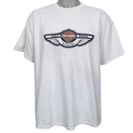 Harley Davidson - White 100 Years of Great Motorcycles  T-Shirt 1990s Large Vintage Retro