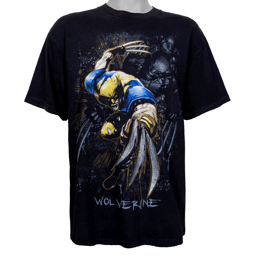 Marvel - Black Wolverine Printed T-Shirt 1990s Large Vintage Retro
