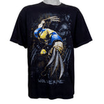 Marvel - Black Wolverine Printed T-Shirt 1990s Large
