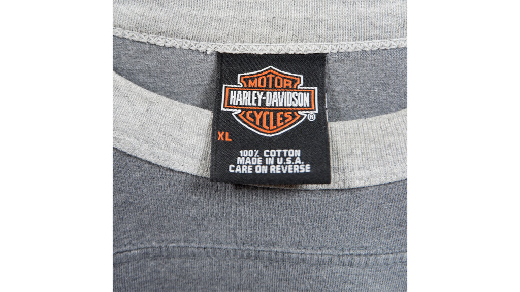 Harley Davidson - Grey Waterford City, Ireland Spell-Out Long Sleeved Shirt 1990s Large Vintage Retro
