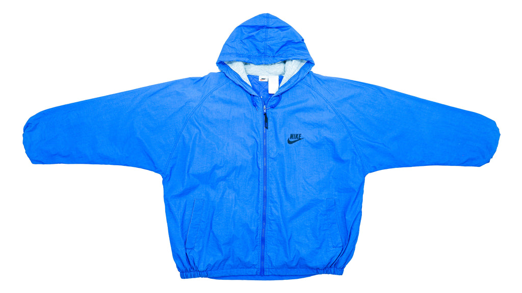 Nike - Blue Big Logo Hooded Jacket 1990s XX-Large Vintage Retro 