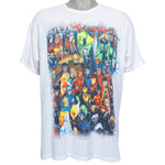 Marvel - White Super heroes Printed T-Shirt Large Vintage Retro