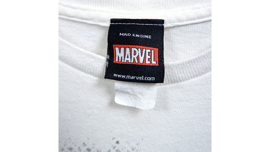 Marvel - White Super heroes Printed T-Shirt Large Vintage Retro