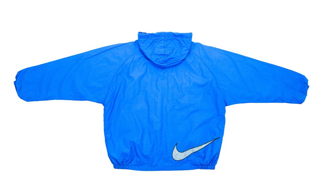 Nike - Blue Big Logo Hooded Jacket 1990s XX-Large Vintage Retro 