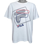FILA - White Big Logo T-Shirt 1990s X-Large