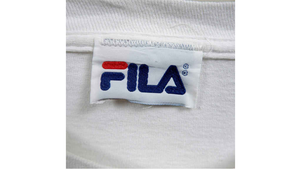 FILA - White Big Logo T-Shirt 1990s X-Large Vintage Retro