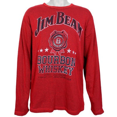 Vintage - Red Jim Beam  Spell-Out Long-sleeve Shirt 1990s Large