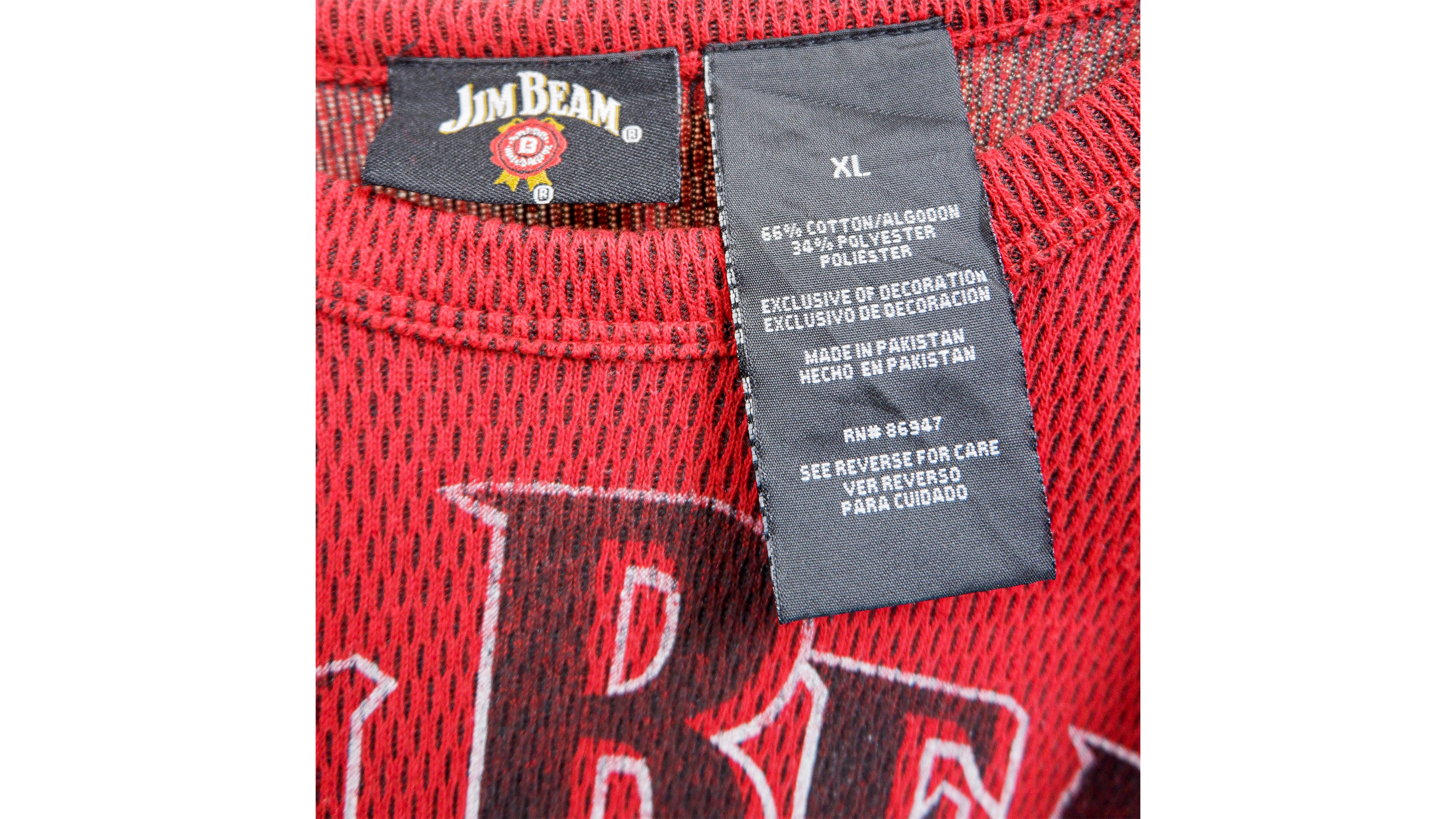 Vintage - Red Jim Beam  Spell-Out Long-sleeve Shirt 1990s Large Vintage Retro