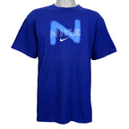 Nike - Blue Spell-Out T-Shirt 1990s Medium Vintage Retro