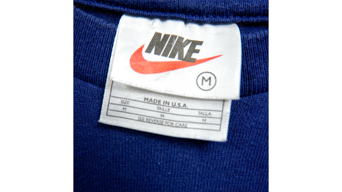 Nike - Blue Spell-Out T-Shirt 1990s Medium Vintage Retro