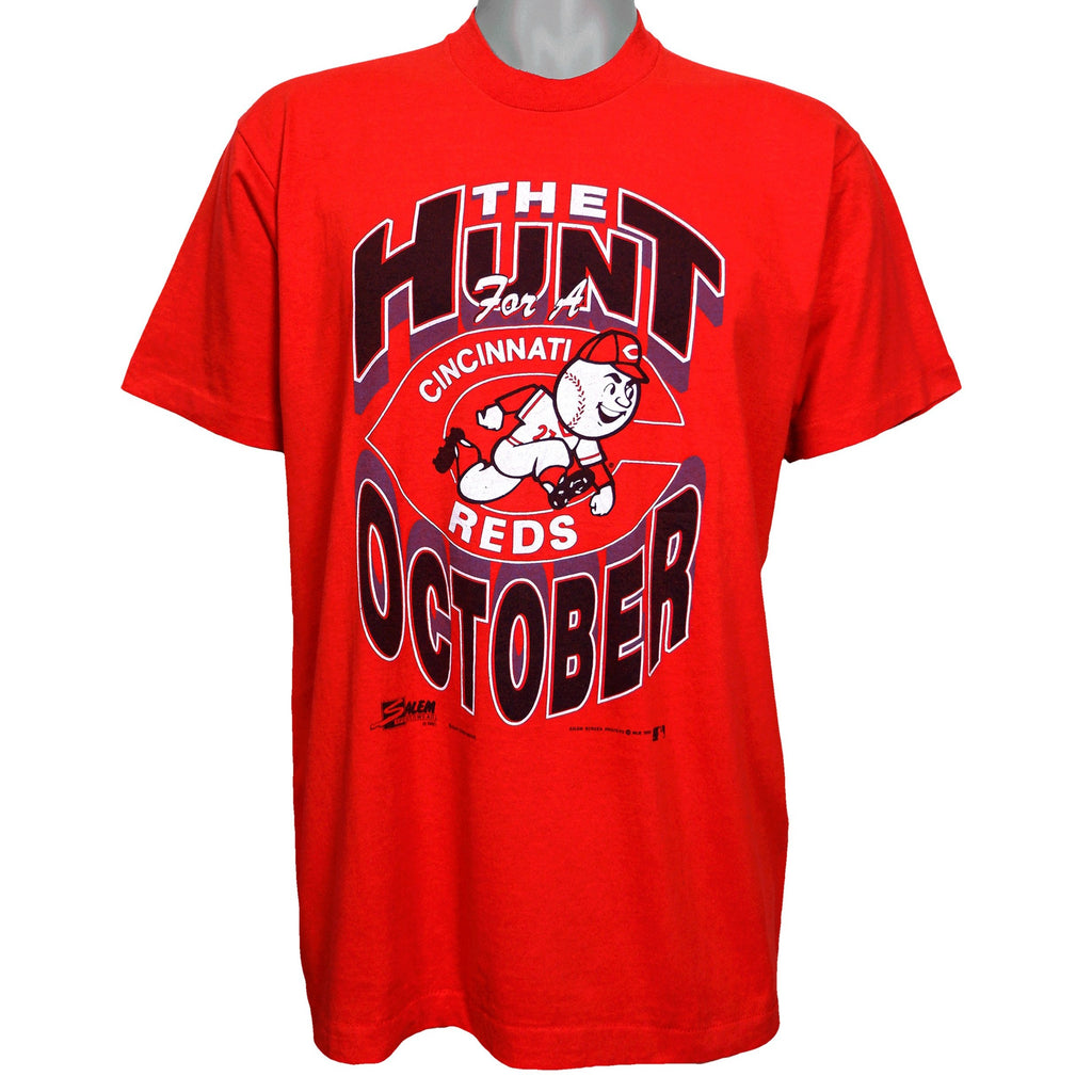 MLB (Salem) - The Hunt For A Cincinnati Reds October T-Shirt 1990s Large Vintage Retro Baseball