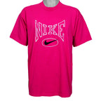 Nike - Pink Spell-Out T-Shirt 1990s Large Vintage Retro