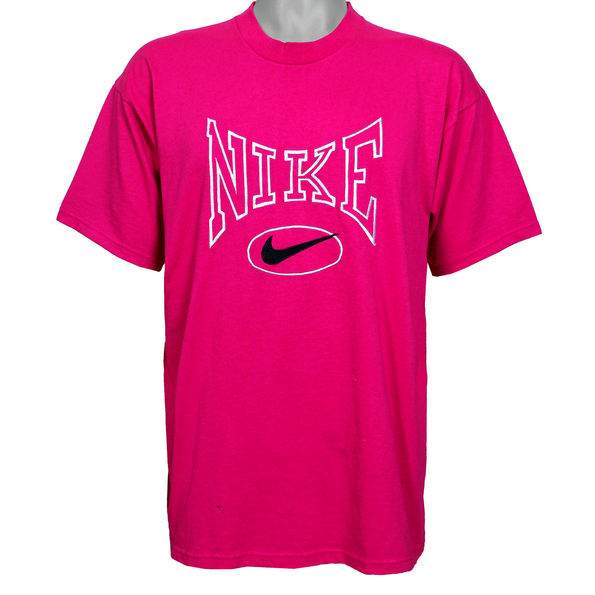 Nike - Pink Spell-Out T-Shirt 1990s Large Vintage Retro