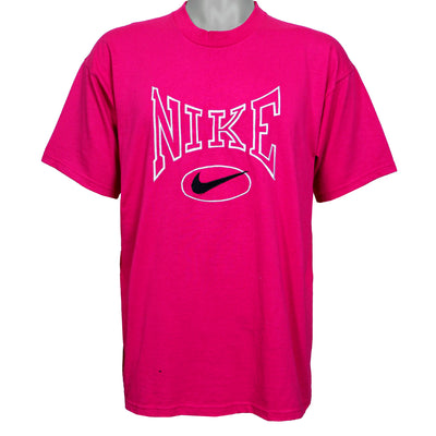 Nike - Pink Spell-Out T-Shirt 1990s Large