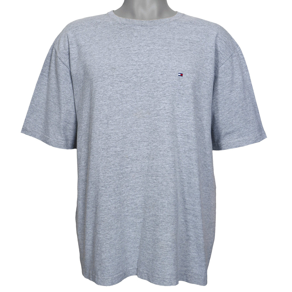 Tommy Hilfiger - Grey T-Shirt X-Large Vintage Retro