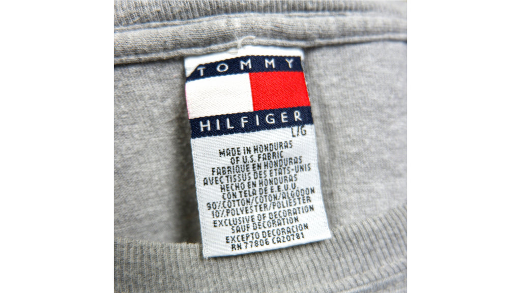 Tommy Hilfiger - Grey T-Shirt X-Large Vintage Retro