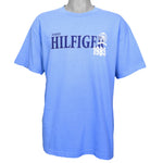 Tommy Hilfiger - Blue Spell-Out T-Shirt Large Vintage Retro