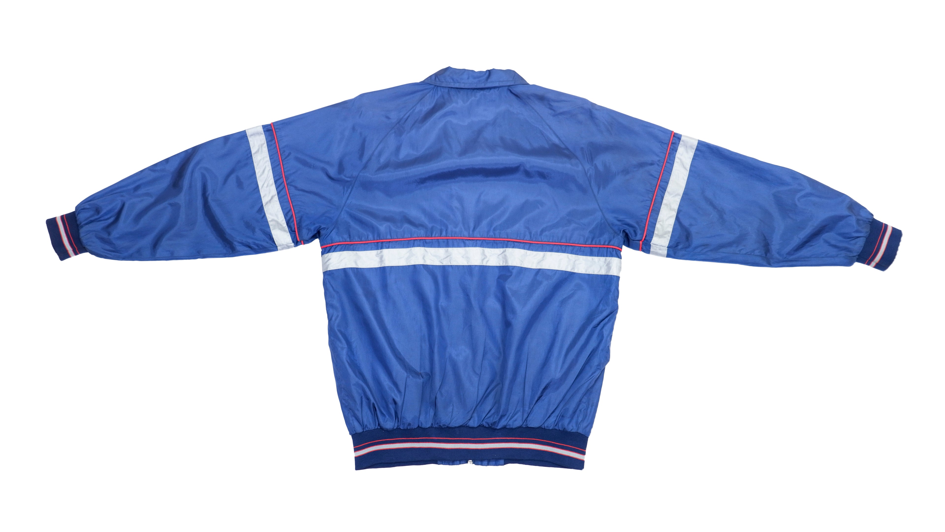 didas - Blue Colorblock Zip Up Bomber Jacket 1990s Medium Vintage Retro