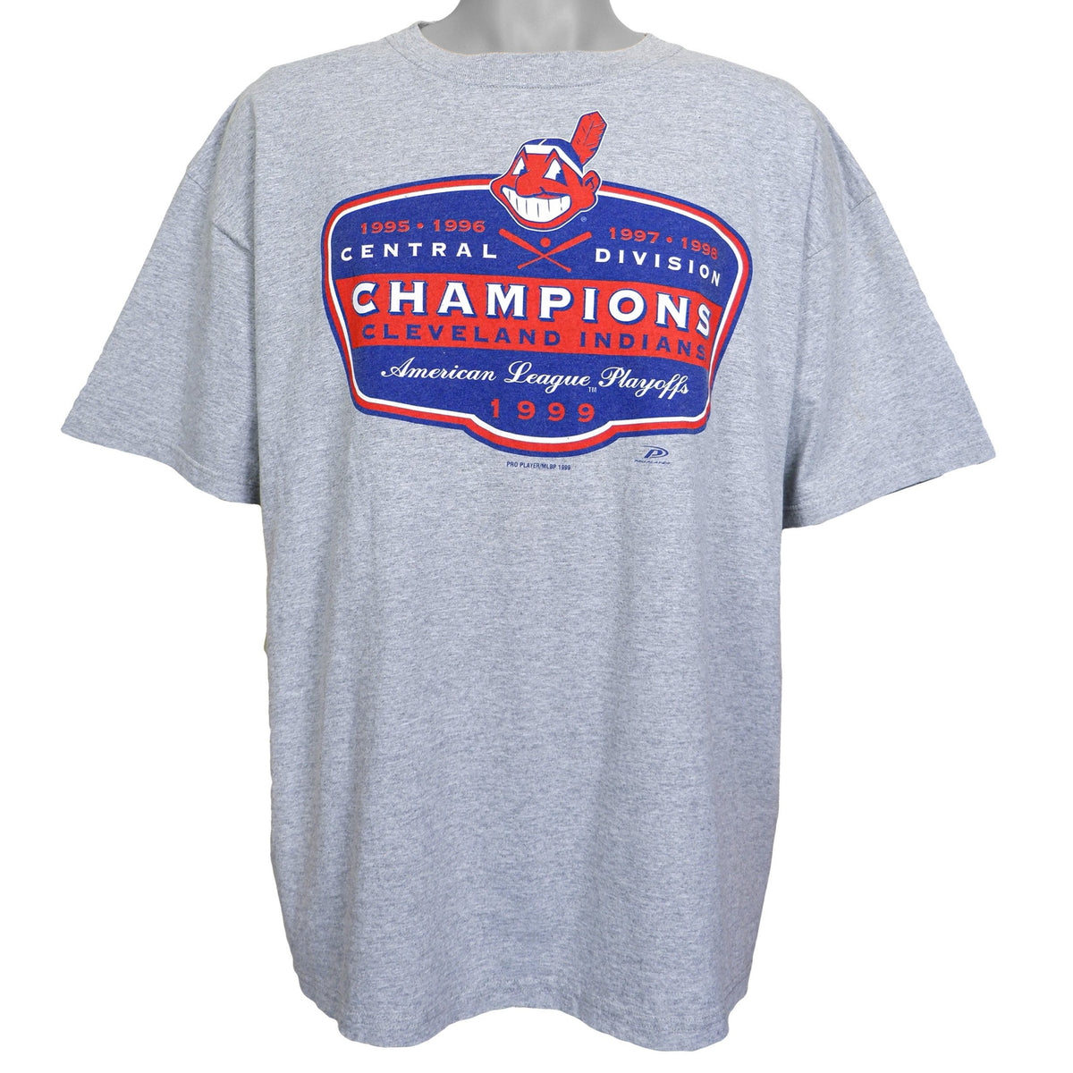 MLB (Pro Player) - Cleveland Indians - Central Division Champions T-Shirt 1999 XX-Large Vintage Retro Baseball