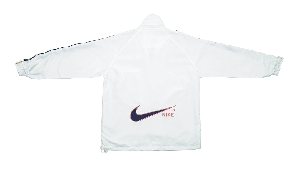 Nike - White Big Logo Windbreaker 1990s Medium Vintage Retro 