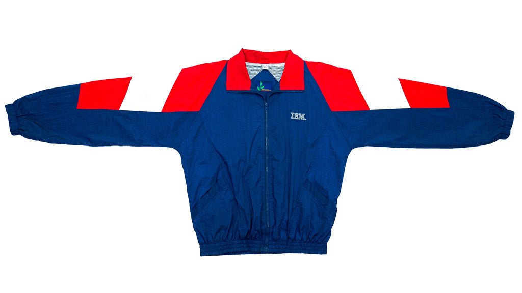 Vintage (IBM) - Blue, Red and White Jacket 1990s Large Vintage Retro 