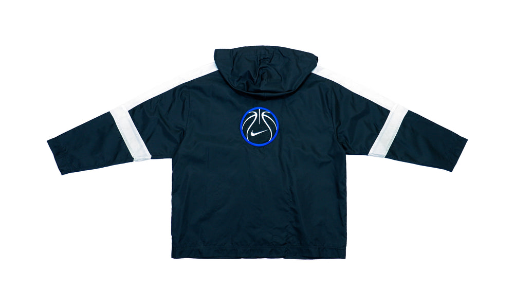 Nike - Black & White Basketball Hooded Windbreaker 1990s Medium Vintage Retro 
