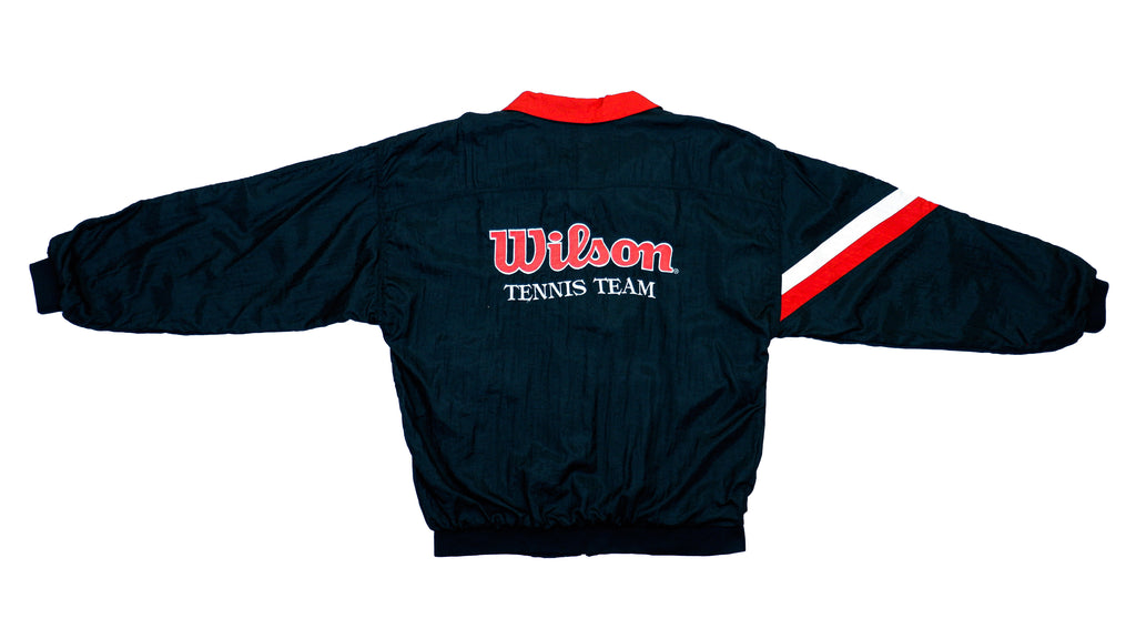 Wilson - Black Tennis Team Windbreaker 1990s Medium Vintage Retro