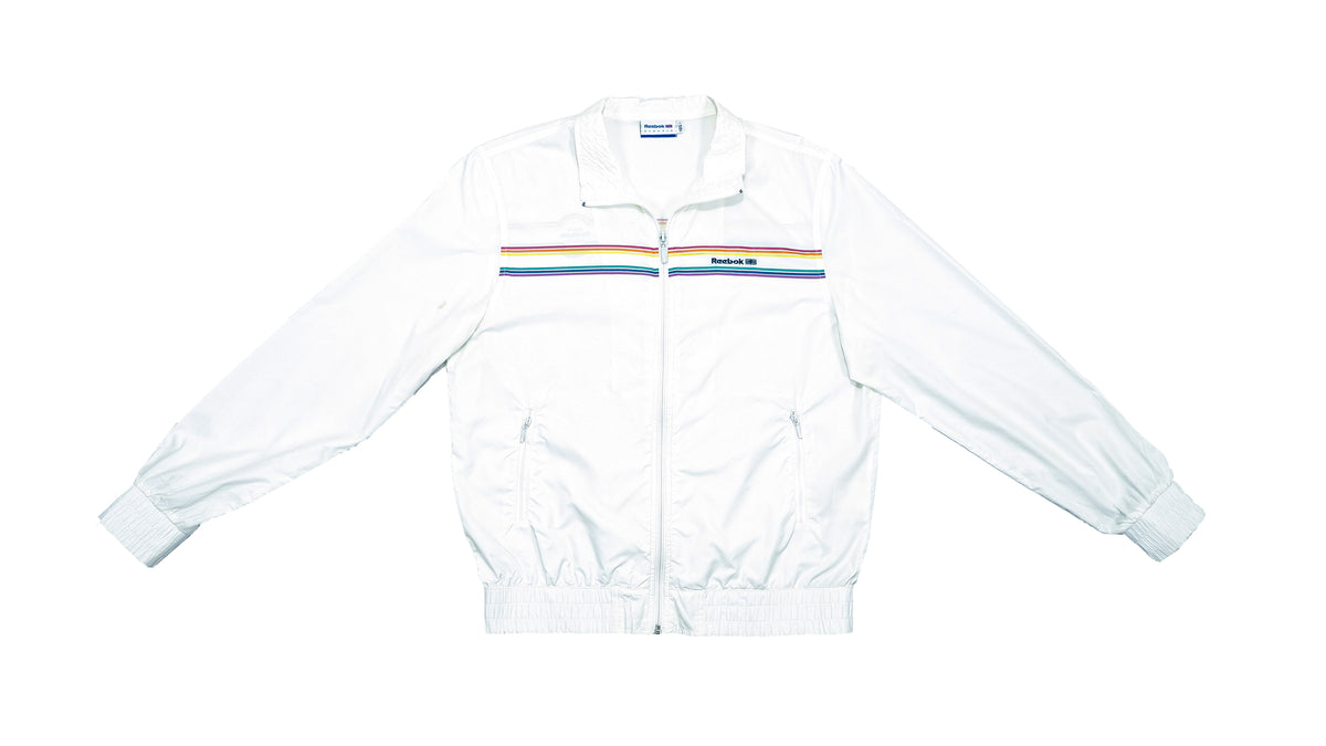 Reebok - White Windbreaker 1990s Medium Vintage Retro 