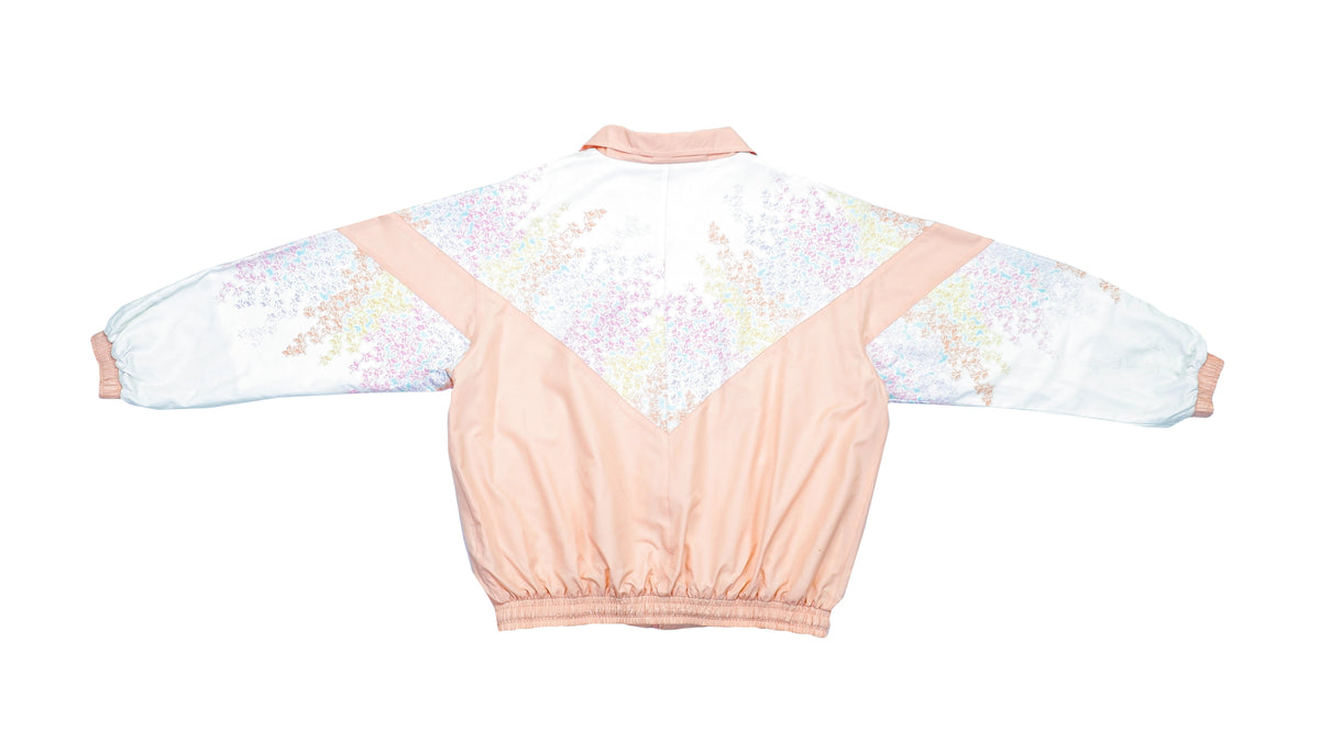 Ellesse - Orange Floral Patterned Windbreaker 1990s Large Vintage Retro 