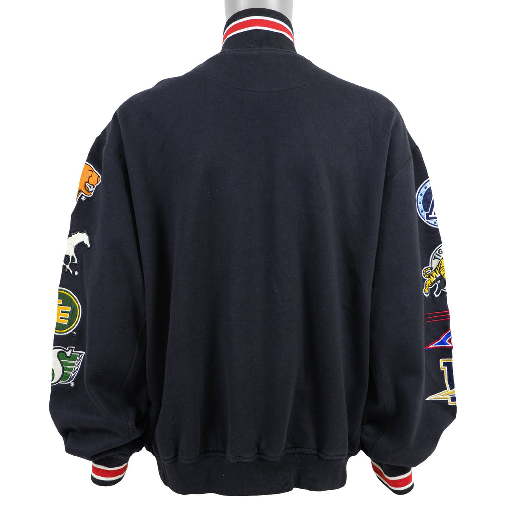 Vintage (Waves Sportswear) - CFL Football Logos Spell-Out Sweatshirt 1990s X-Large Vintage Retro Football