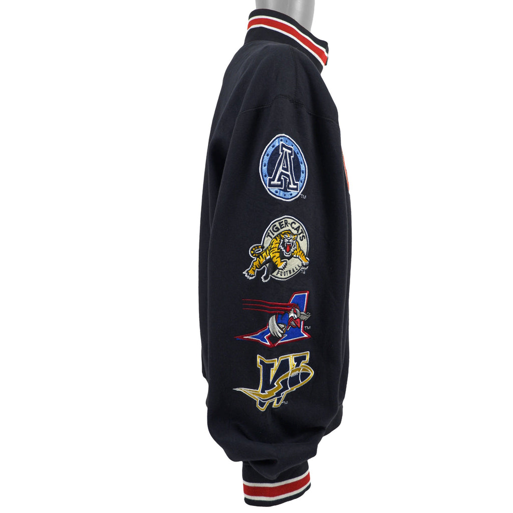 Vintage (Waves Sportswear) - CFL Football Logos Spell-Out Sweatshirt 1990s X-Large Vintage Retro Football