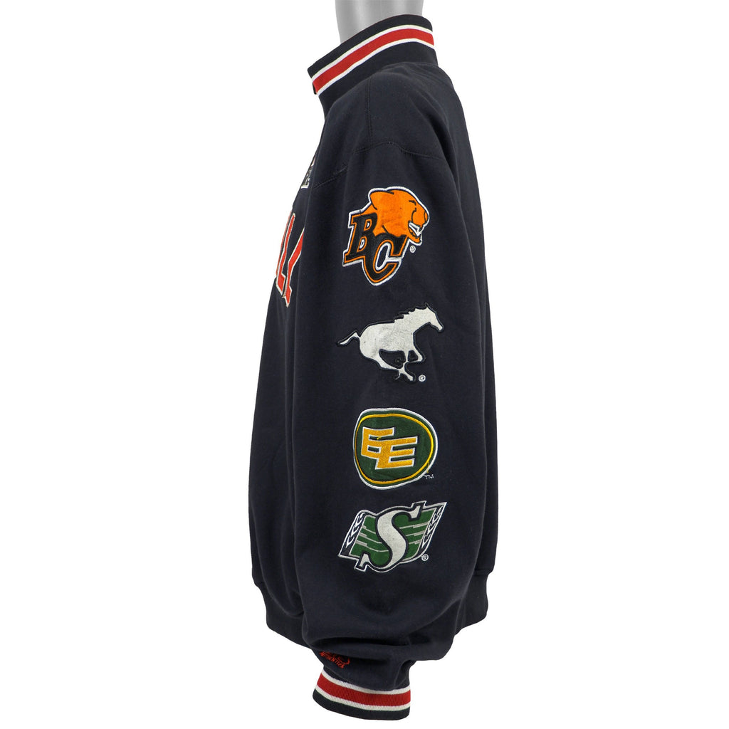 Vintage (Waves Sportswear) - CFL Football Logos Spell-Out Sweatshirt 1990s X-Large Vintage Retro Football